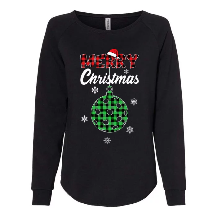 Merry Christmas Pickleball Womens California Wash Sweatshirt