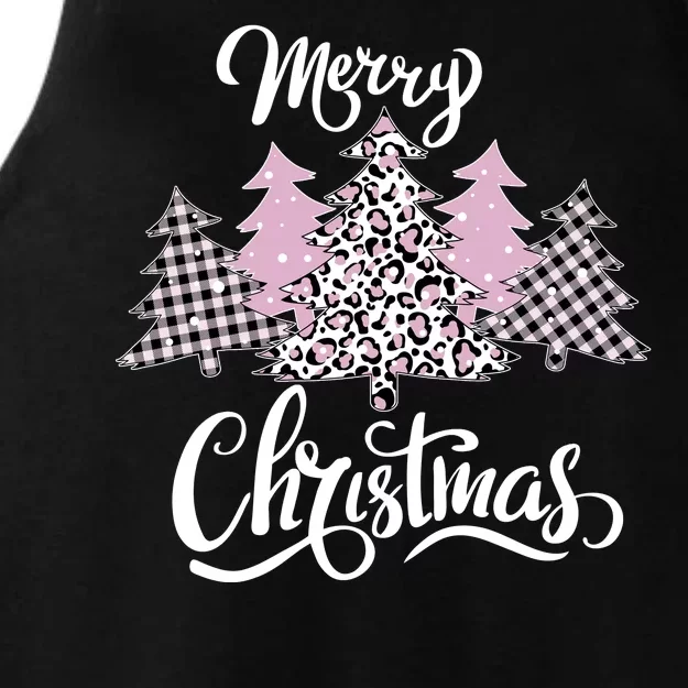 Merry Christmas Pretty And Pink Ladies Tri-Blend Wicking Tank