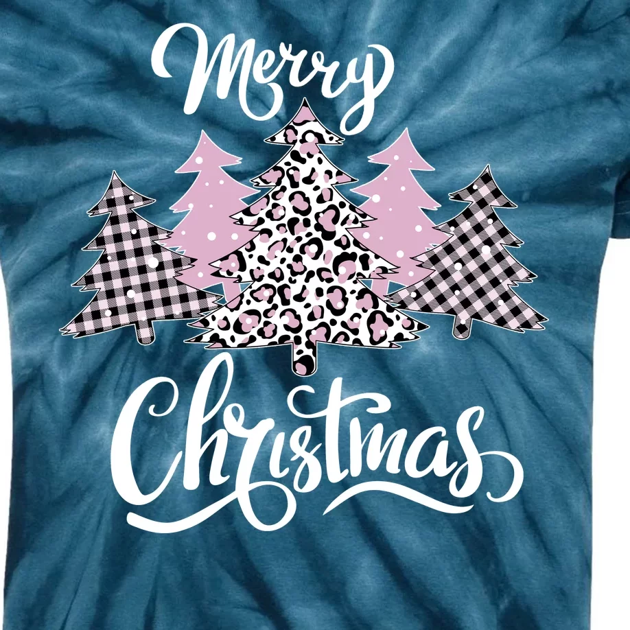 Merry Christmas Pretty And Pink Kids Tie-Dye T-Shirt