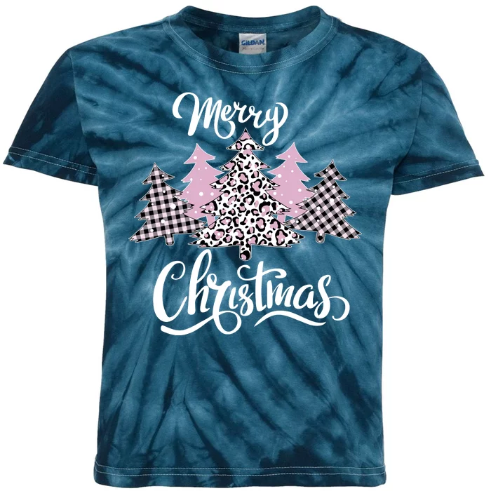 Merry Christmas Pretty And Pink Kids Tie-Dye T-Shirt