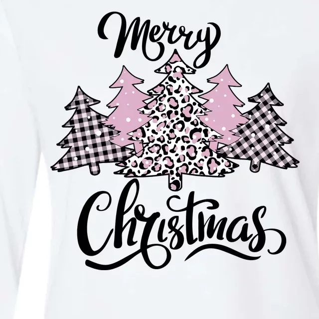 Merry Christmas Pretty And Pink Womens Cotton Relaxed Long Sleeve T-Shirt