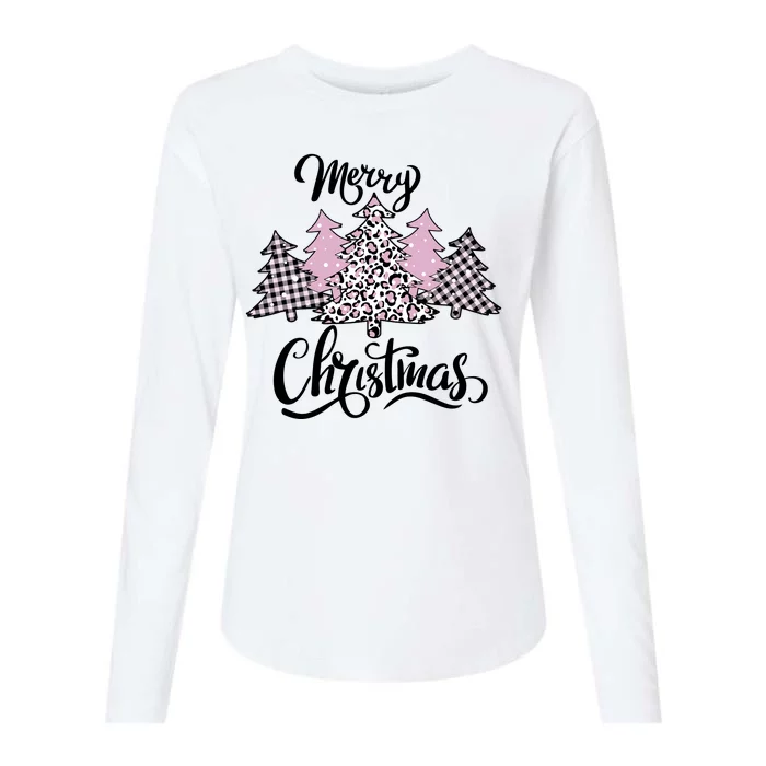 Merry Christmas Pretty And Pink Womens Cotton Relaxed Long Sleeve T-Shirt