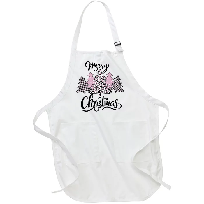 Merry Christmas Pretty And Pink Full-Length Apron With Pocket