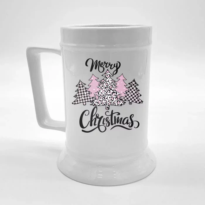 Merry Christmas Pretty And Pink Front & Back Beer Stein