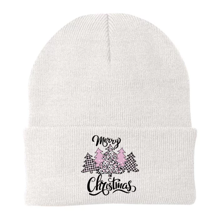 Merry Christmas Pretty And Pink Knit Cap Winter Beanie