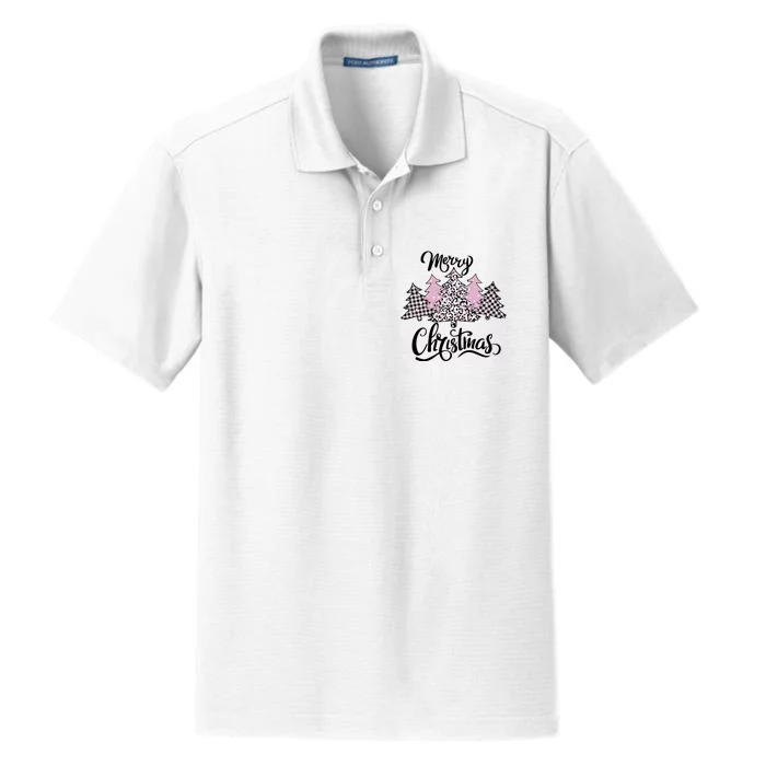 Merry Christmas Pretty And Pink Dry Zone Grid Performance Polo