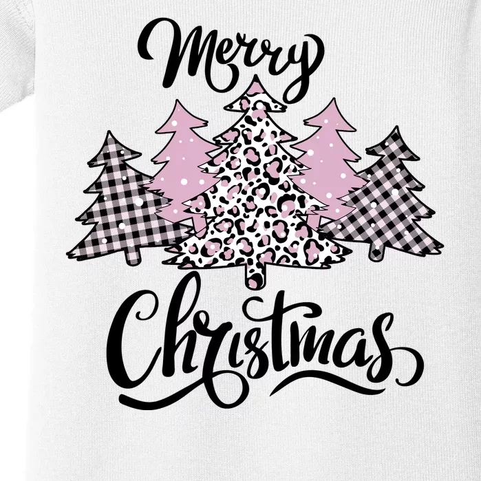 Merry Christmas Pretty And Pink Baby Bodysuit