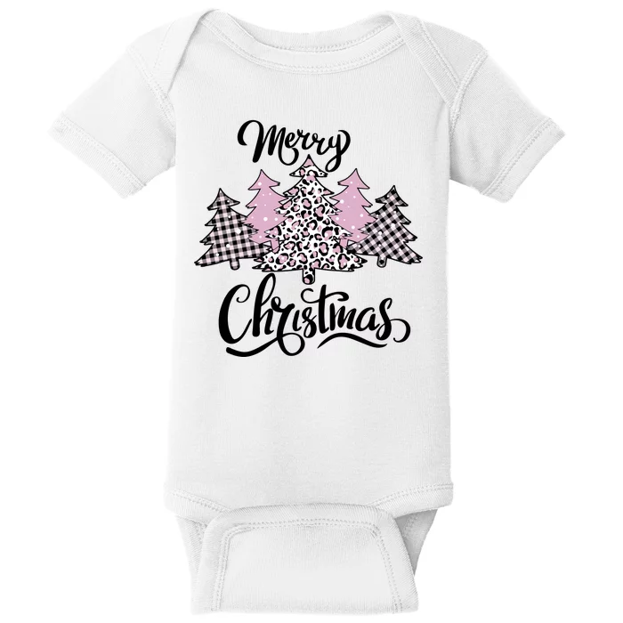 Merry Christmas Pretty And Pink Baby Bodysuit