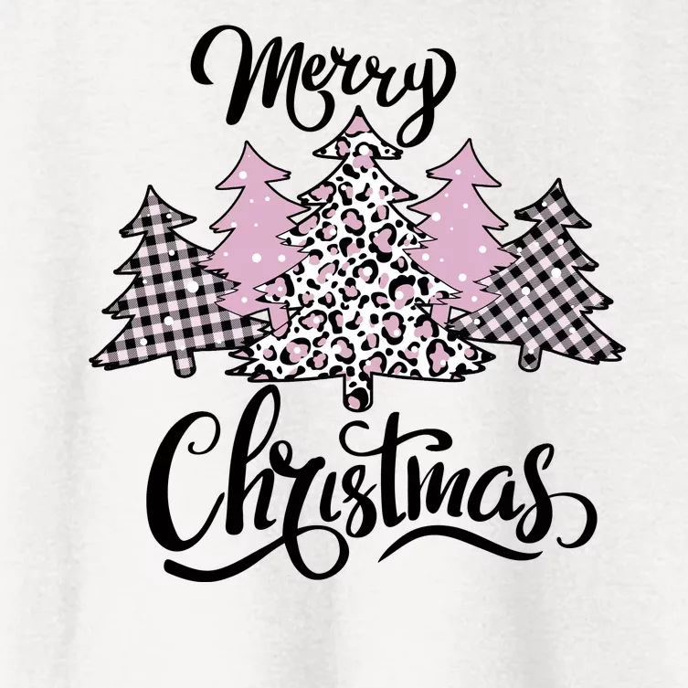 Merry Christmas Pretty And Pink Women's Crop Top Tee