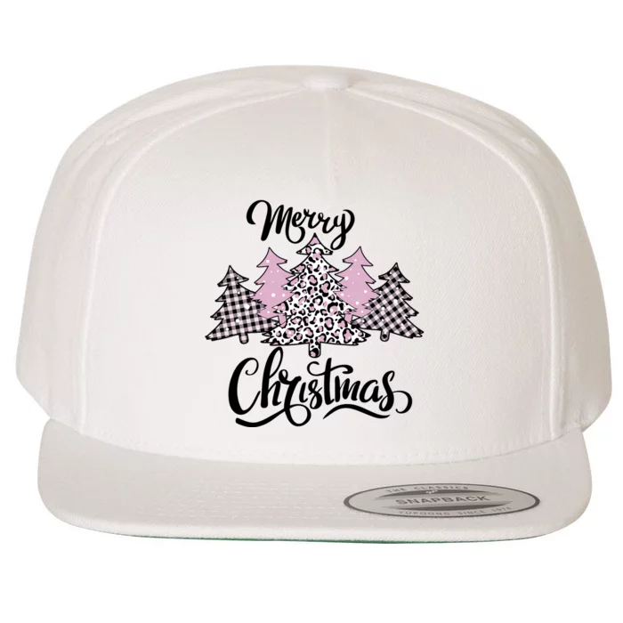 Merry Christmas Pretty And Pink Wool Snapback Cap