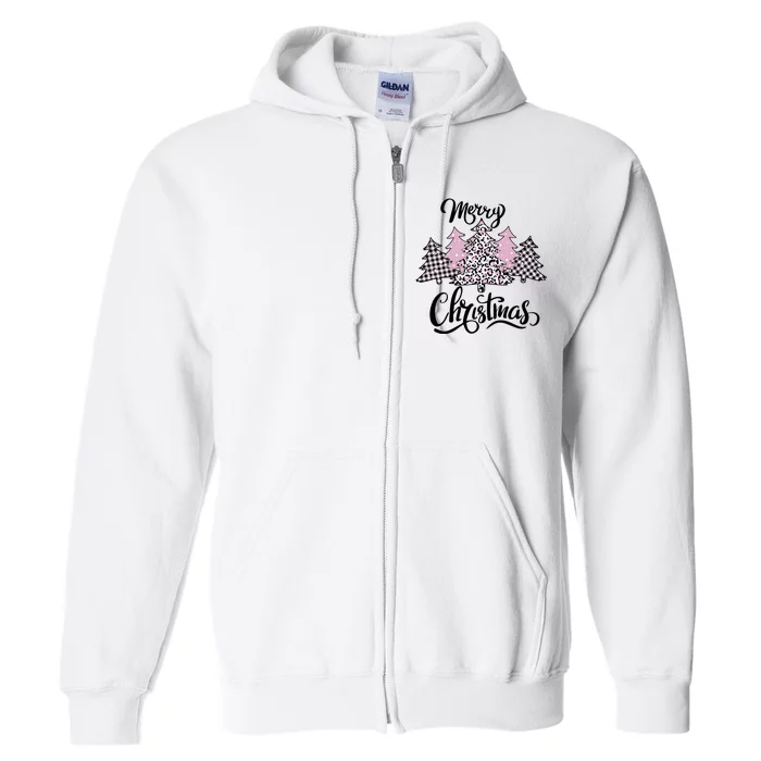 Merry Christmas Pretty And Pink Full Zip Hoodie