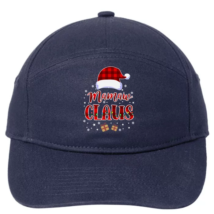 Mamaw Claus Plaid Pattern Ornat Santa Christmas Gift 7-Panel Snapback Hat