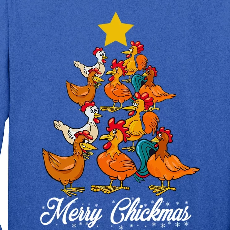 Merry Chickmas Quote Design For Chicken Lovers Funny Gift Long Sleeve Shirt