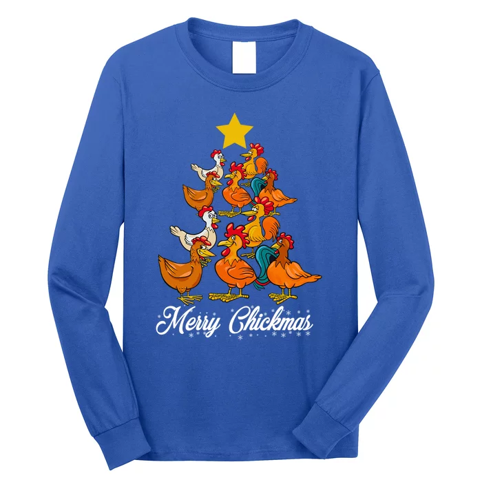 Merry Chickmas Quote Design For Chicken Lovers Funny Gift Long Sleeve Shirt