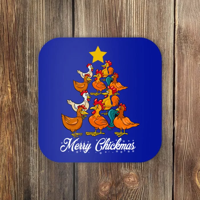 Merry Chickmas Quote Design For Chicken Lovers Funny Gift Coaster