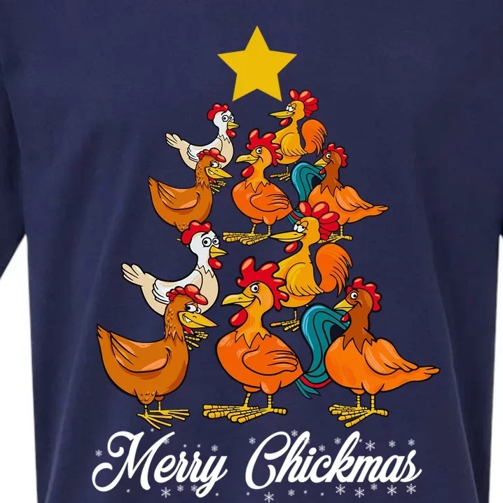 Merry Chickmas Quote Design For Chicken Lovers Funny Gift Sueded Cloud Jersey T-Shirt