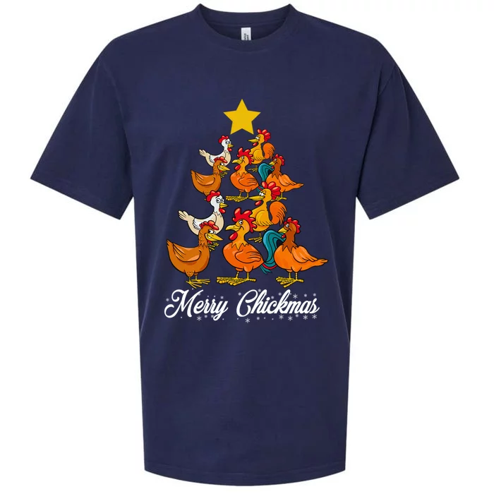 Merry Chickmas Quote Design For Chicken Lovers Funny Gift Sueded Cloud Jersey T-Shirt