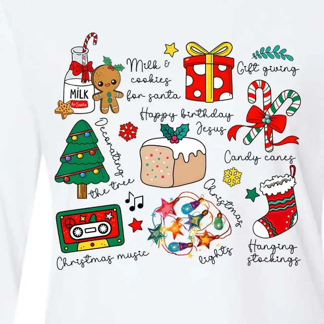 Merry Christmas Quote Happy Birthday Jesus Womens Cotton Relaxed Long Sleeve T-Shirt