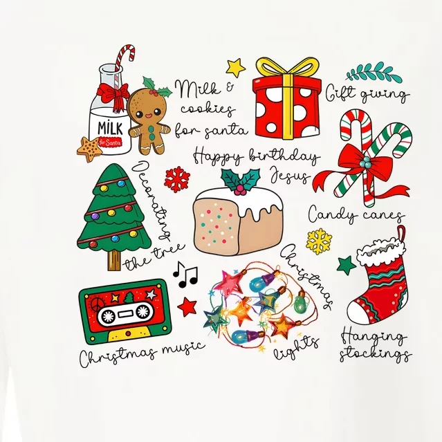 Merry Christmas Quote Happy Birthday Jesus Cropped Pullover Crew