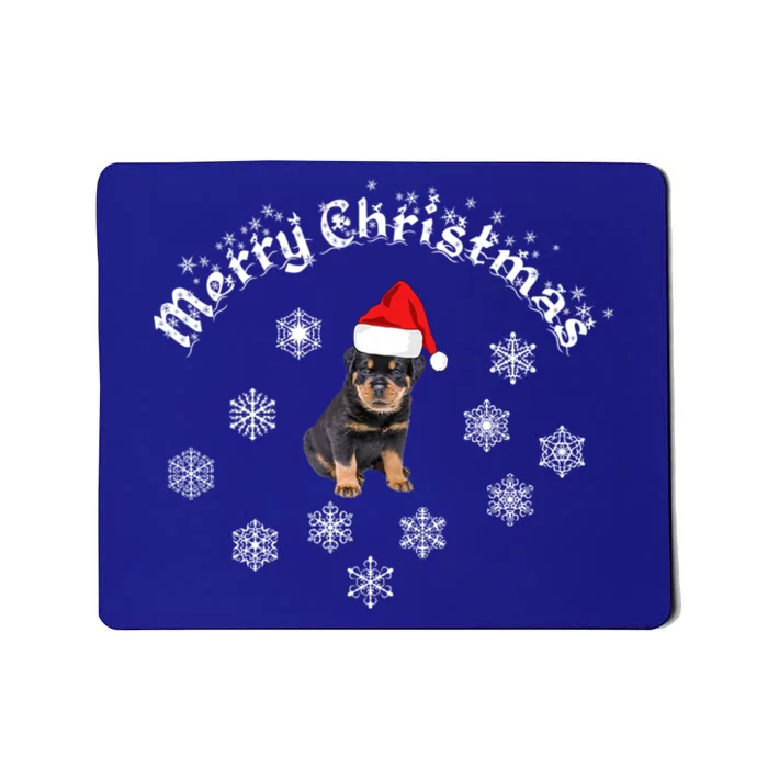 Merry Christmas Rottweiler Wear Fun Cute Gift Mousepad