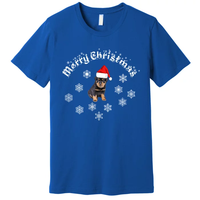 Merry Christmas Rottweiler Wear Fun Cute Gift Premium T-Shirt