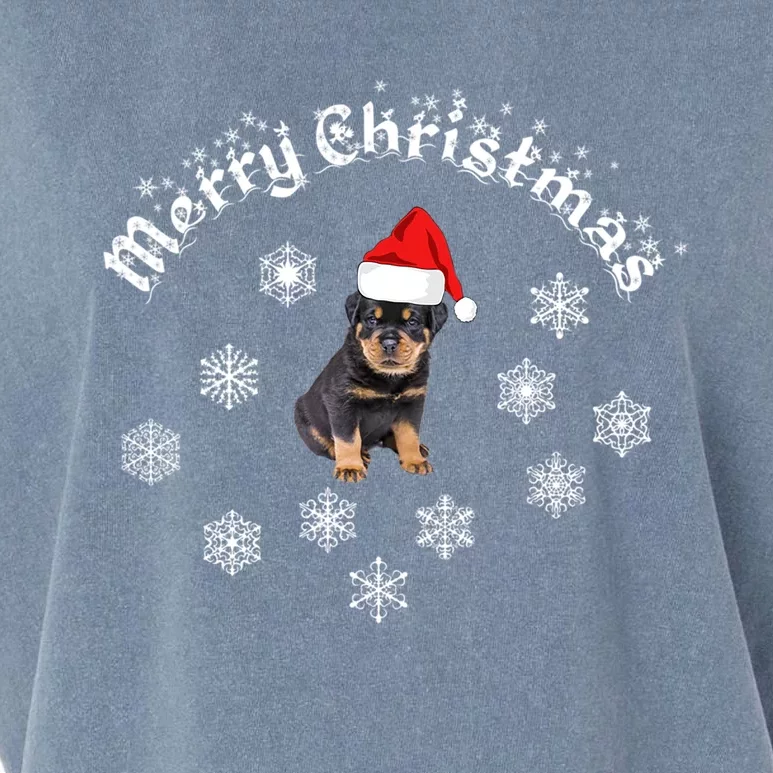 Merry Christmas Rottweiler Wear Fun Cute Gift Garment-Dyed Women's Muscle Tee