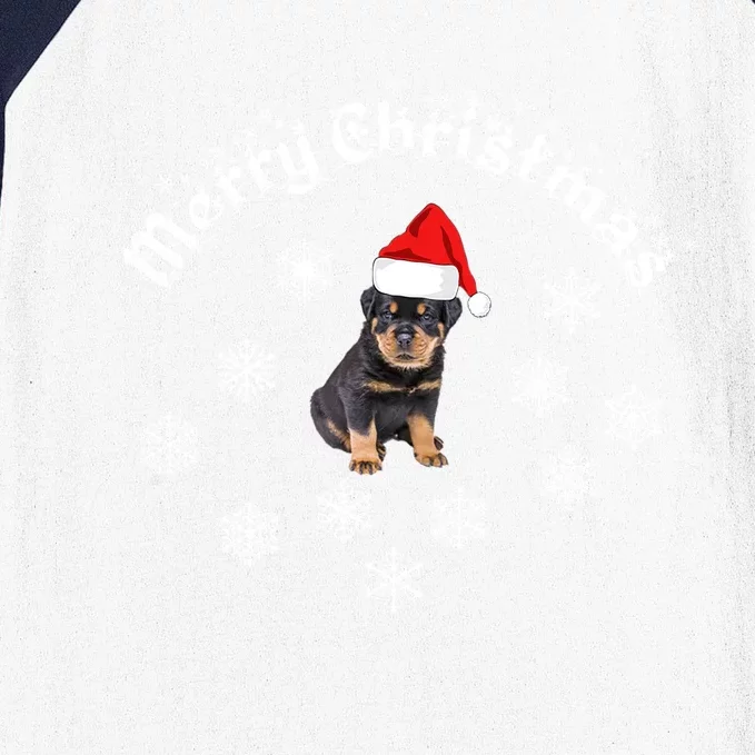 Merry Christmas Rottweiler Wear Fun Cute Gift Baseball Sleeve Shirt