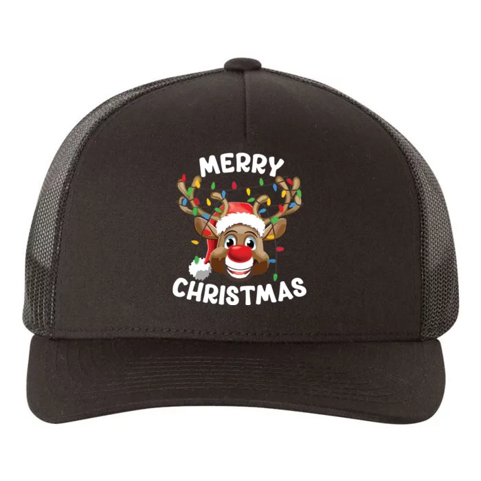 Merry Christmas Reindeer Squad Family Pajama Teen Boy Yupoong Adult 5-Panel Trucker Hat