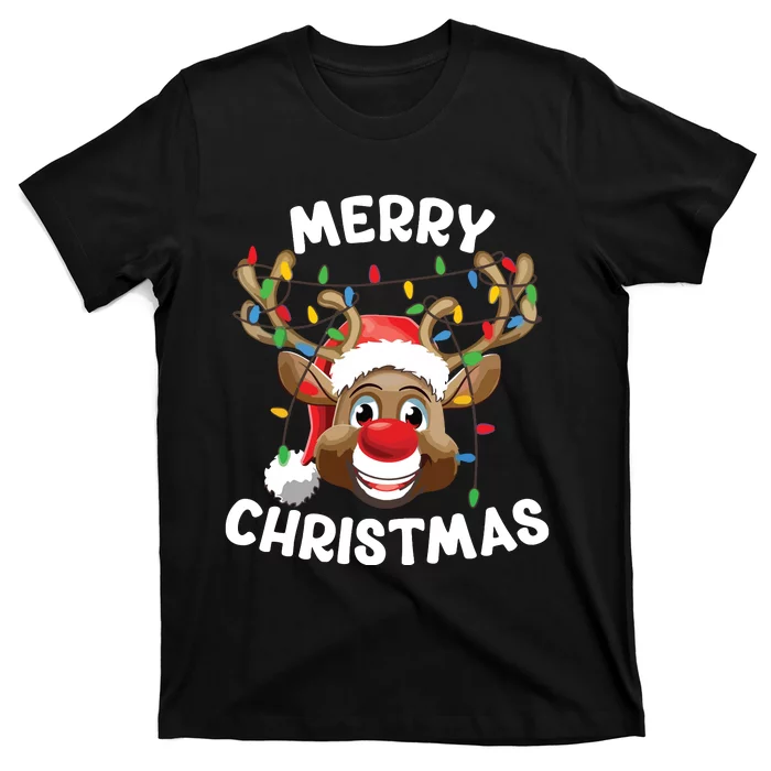 Merry Christmas Reindeer Squad Family Pajama Teen Boy T-Shirt