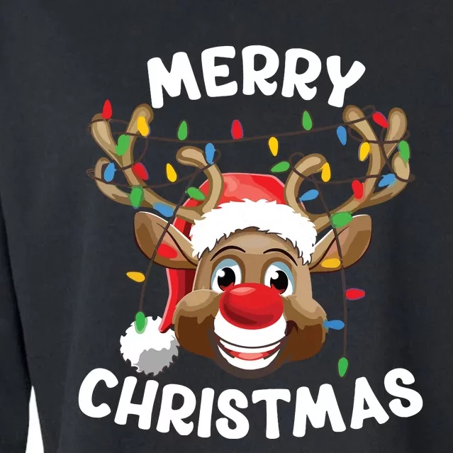 Merry Christmas Reindeer Squad Family Pajama Teen Boy Cropped Pullover Crew