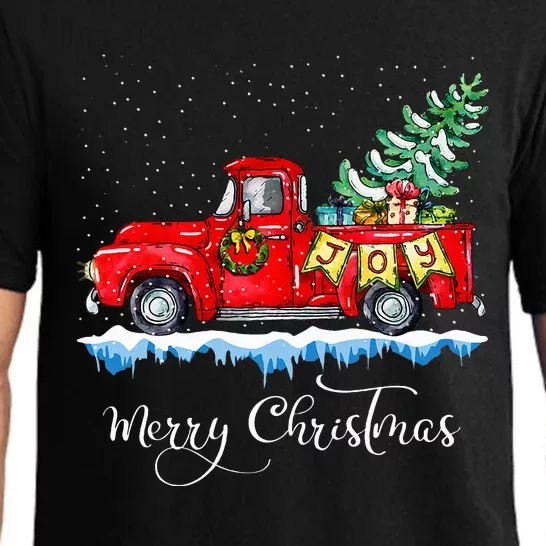 Merry Christmas Red Truck Old Fashioned Christmas Pajama Set