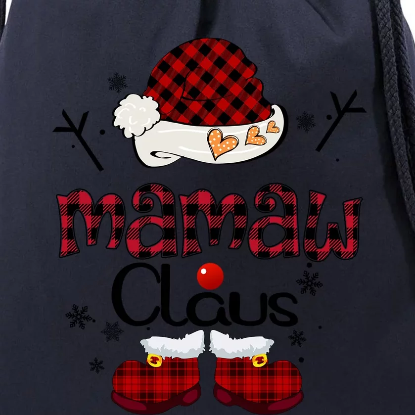 Mamaw Claus Red Plaid Grandma Gift Great Gift Drawstring Bag