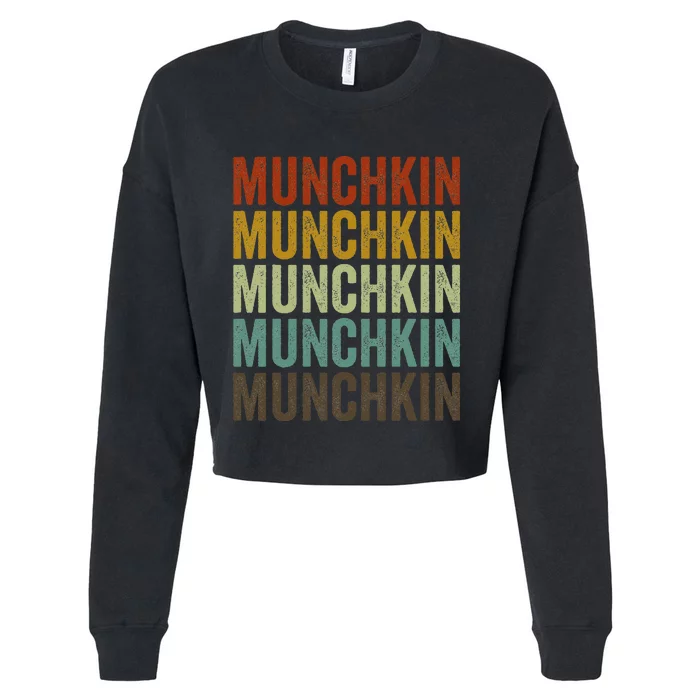 Munchkin Cat Retro Cropped Pullover Crew