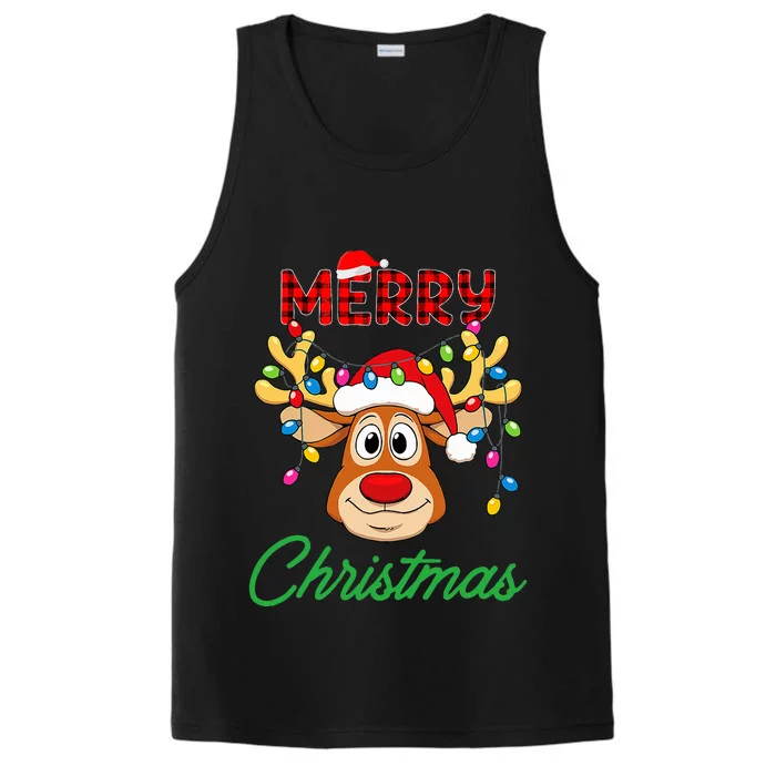 Merry Christmas Reindeer  Family Matching Reindeer Performance Tank