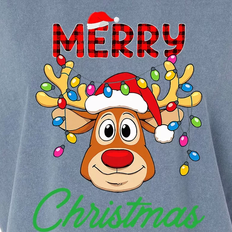 Merry Christmas Reindeer  Family Matching Reindeer Garment-Dyed Women's Muscle Tee