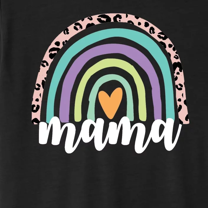 Mama Cheetah Rainbow Heart ChromaSoft Performance T-Shirt