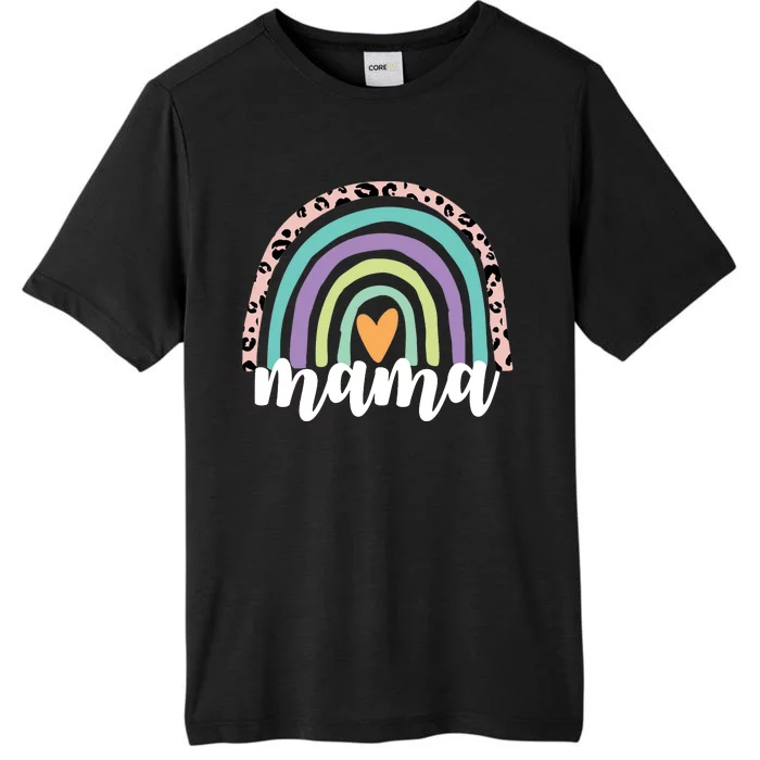 Mama Cheetah Rainbow Heart ChromaSoft Performance T-Shirt