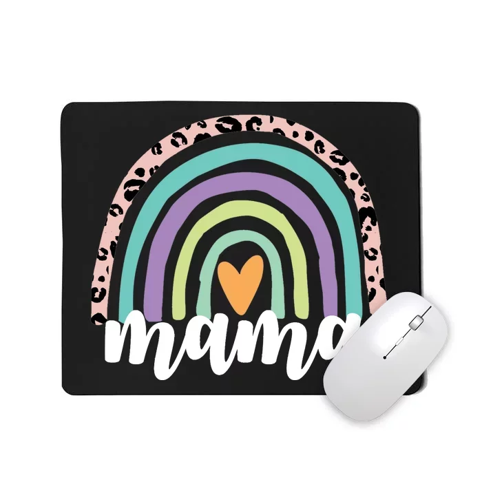 Mama Cheetah Rainbow Heart Mousepad