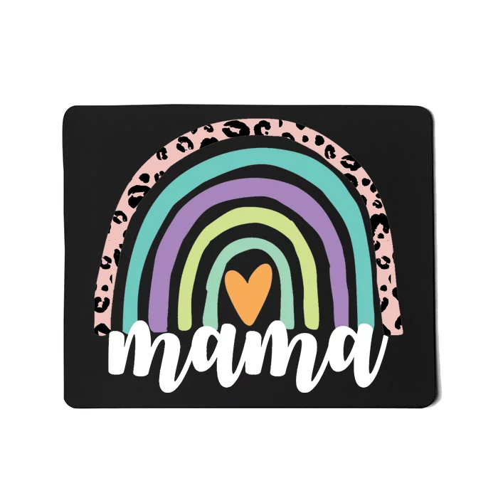 Mama Cheetah Rainbow Heart Mousepad