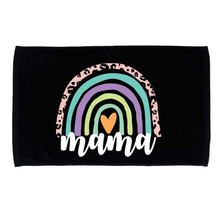 Mama Cheetah Rainbow Heart Microfiber Hand Towel