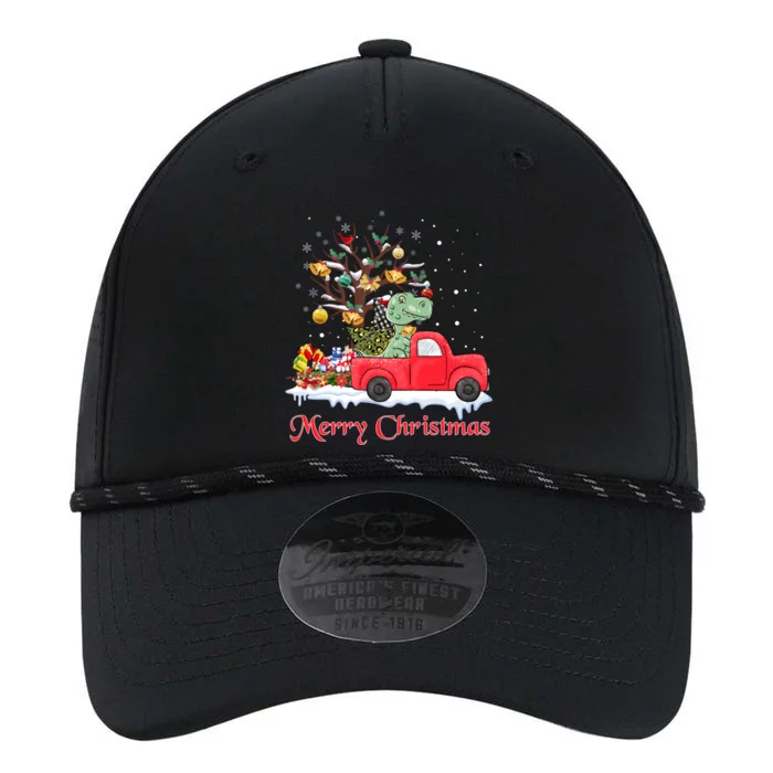 Merry Christmas Red Truck Dinosaur Rex Christmas Tree Snow Gift Performance The Dyno Cap