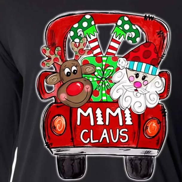 Merry Christmas Red Car And Gift Mimi Claus Cooling Performance Long Sleeve Crew