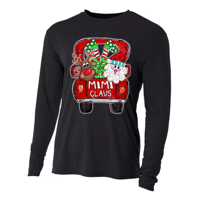 Merry Christmas Red Car And Gift Mimi Claus Cooling Performance Long Sleeve Crew