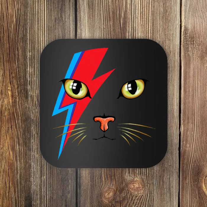 Meowie Cat Retro Kitty Cat Funny Glam Rock Music Coaster