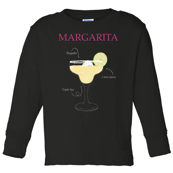 Margarita Cocktail Recipe Toddler Long Sleeve Shirt