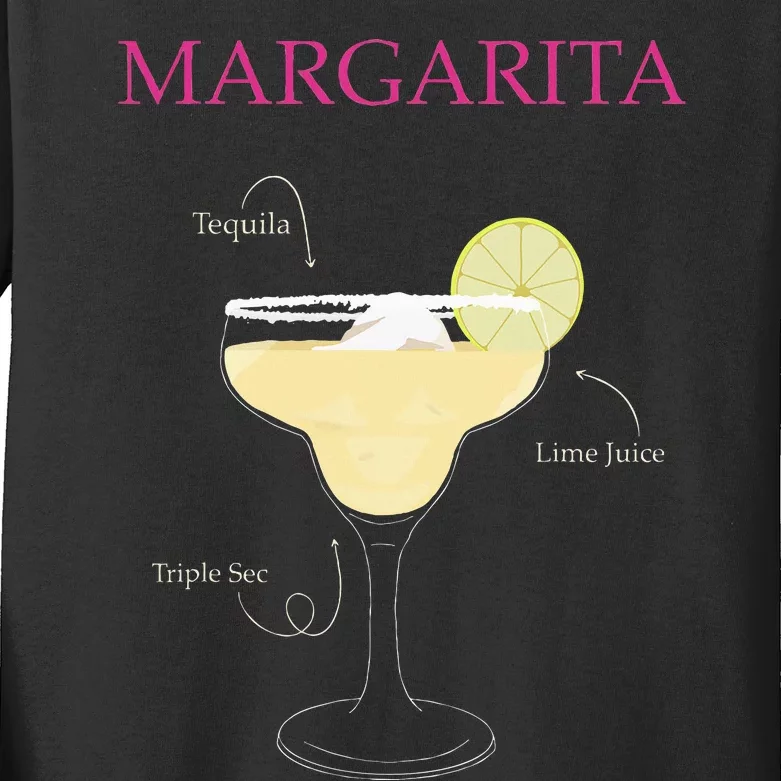 Margarita Cocktail Recipe Kids Long Sleeve Shirt