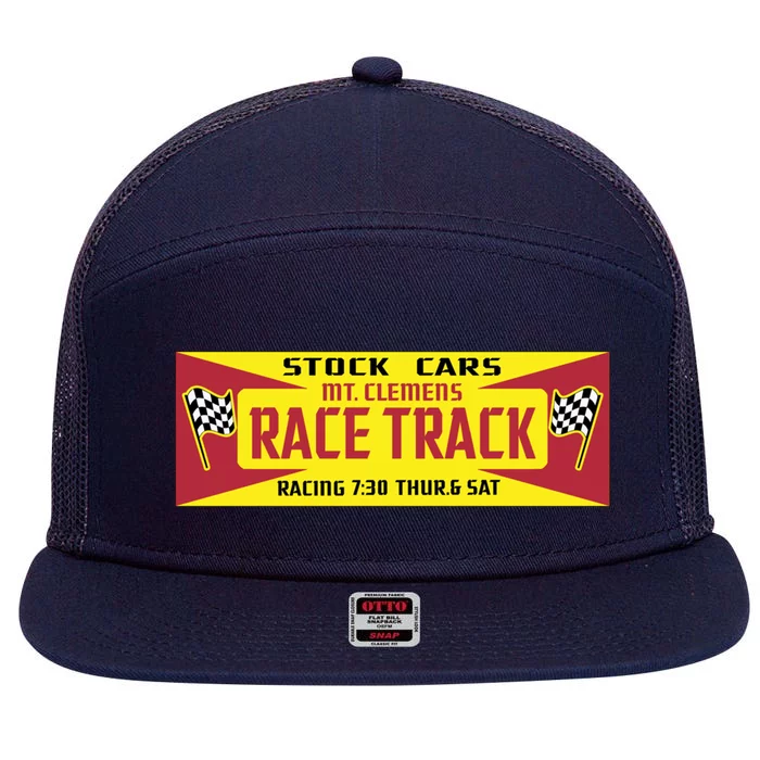 Mt Cle Race Track Gift 7 Panel Mesh Trucker Snapback Hat