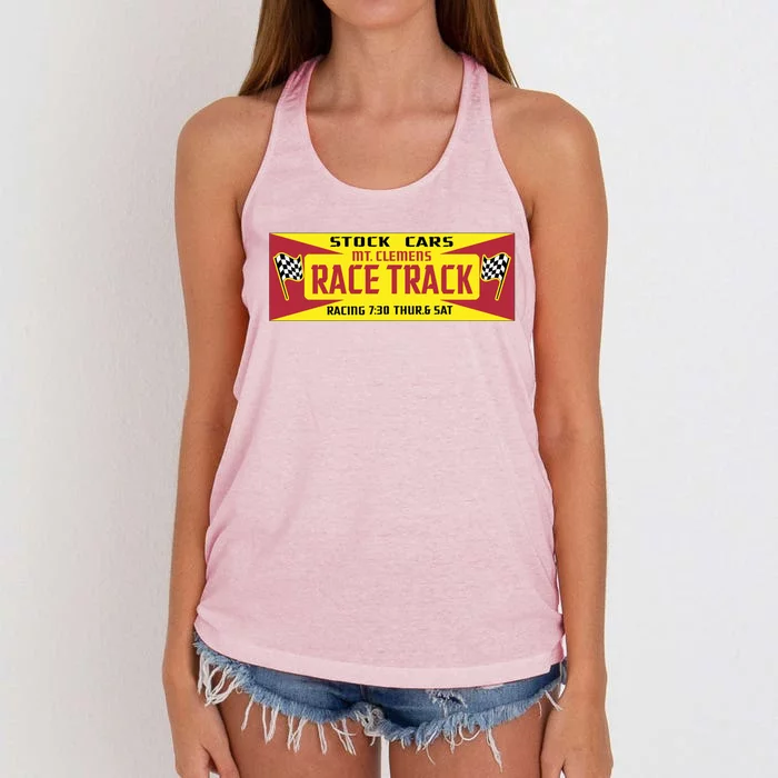 Mt Cle Race Track Gift Women's Knotted Racerback Tank