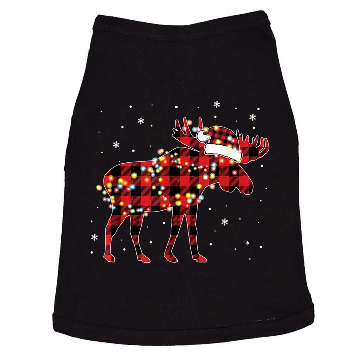 Moose Christmas Red Plaid Buffalo Pajama Matching Gift TShirt Doggie Tank