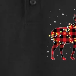 Moose Christmas Red Plaid Buffalo Pajama Matching Gift TShirt Dry Zone Grid Performance Polo